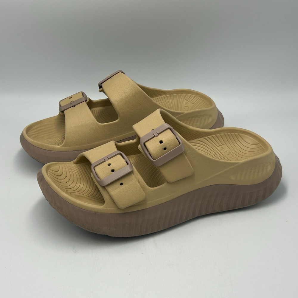 Recovery Sandals KuaiLu Womens 7 Comfort Cushion Orthotic Arch Support Sport Tan